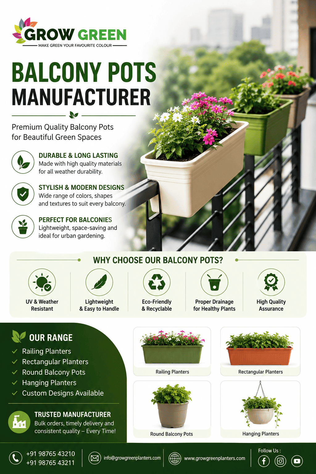 Balcony Pots Manufacturer